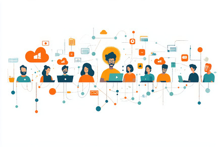 Teamwork Cloud Computing Collaborati, a Background Photo by Pixeness