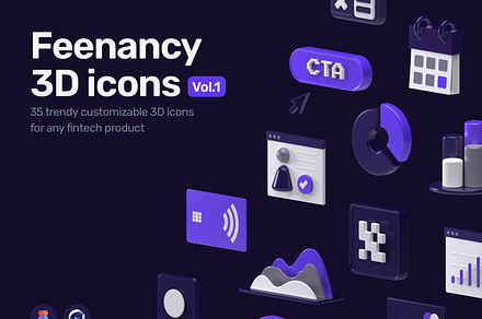 Feenancy 3D icons, a 3D by Goicons