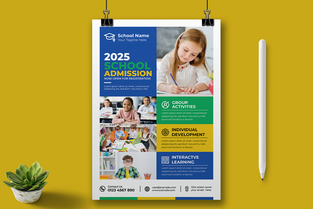 School Admission Flyer Design, a Flyer Template by MightyDesign (Photo 1 of 6)