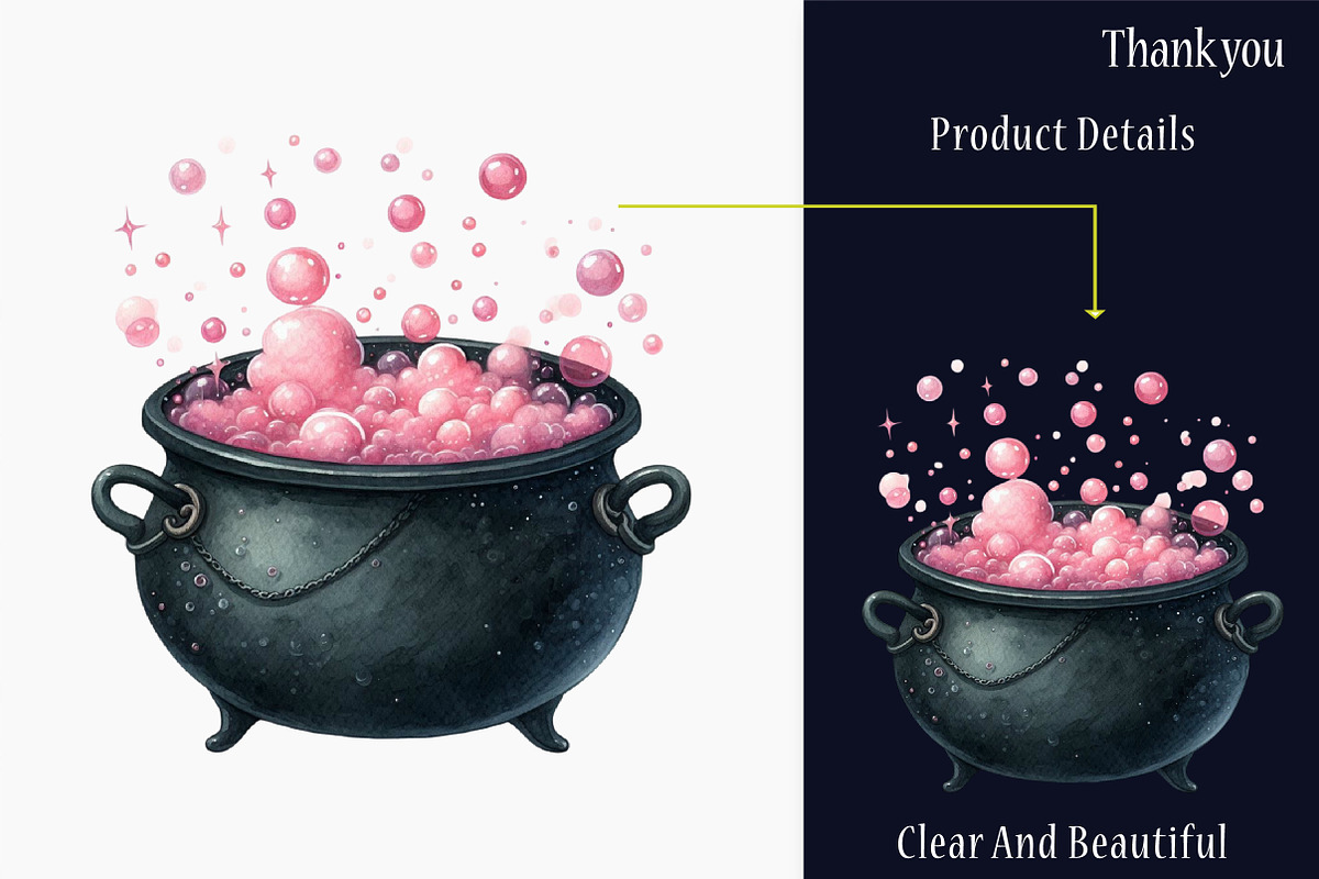Black Pink Halloween Clipart, a Graphic by designcity5 (Photo 4 of 5)