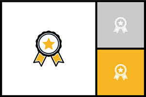 Gold Star Award Medal Icon, a Solid Icon by quadrazo