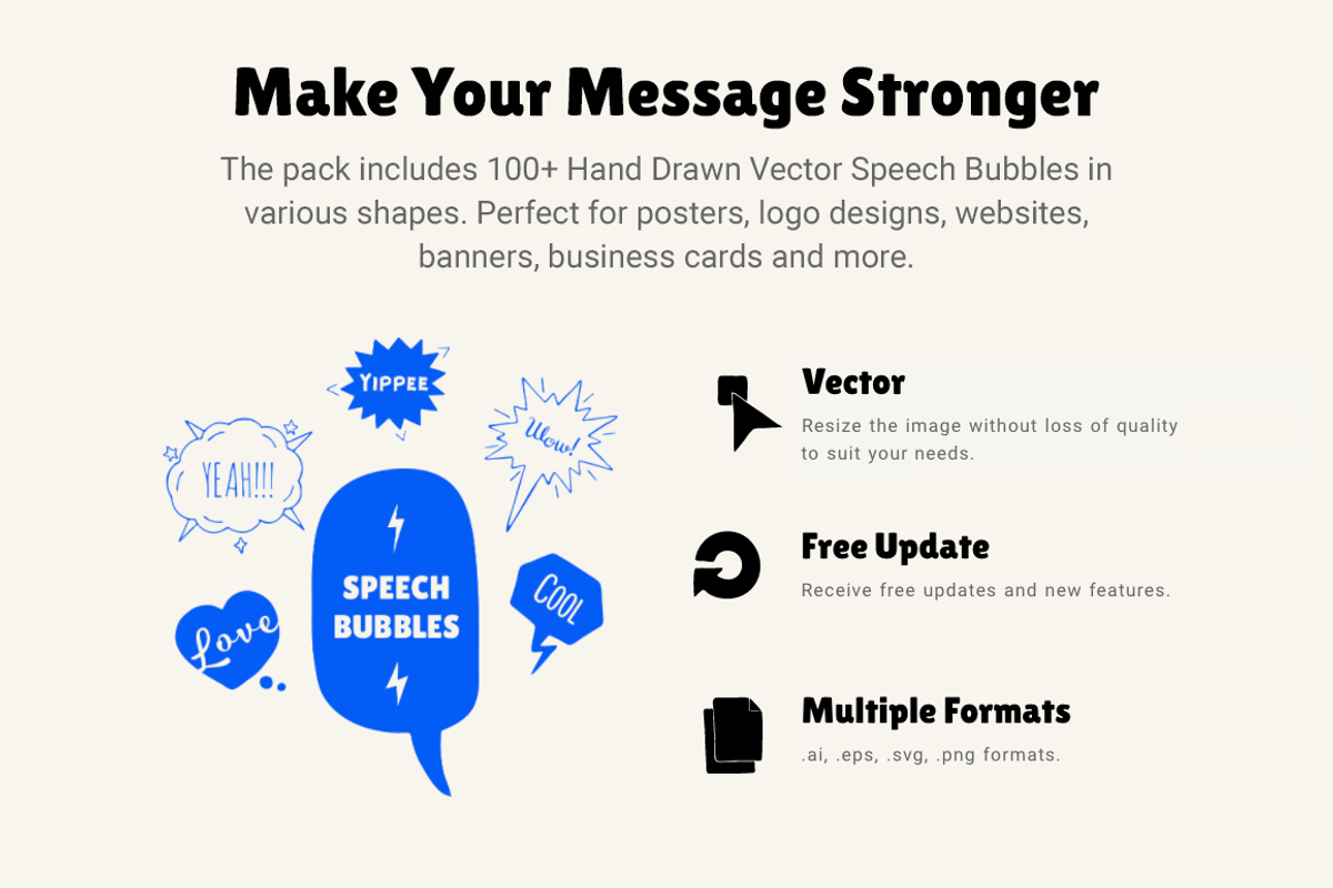 Hand Drawn Speech Bubbles - 56% OFF, an Illustration by 123done (Photo 2 of 5)