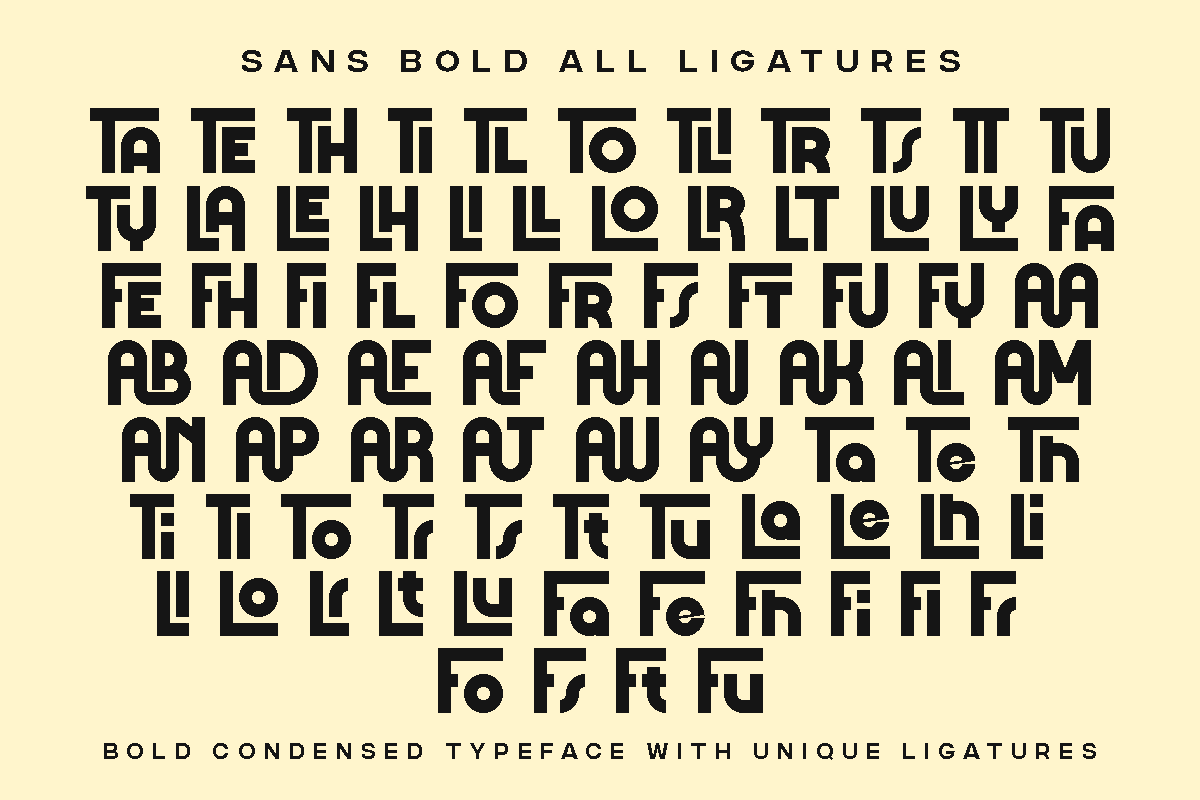 Tyllon - Bold Ligature Sans Serif, a Sans Serif Font by Pandeka Studio (Photo 12 of 12)