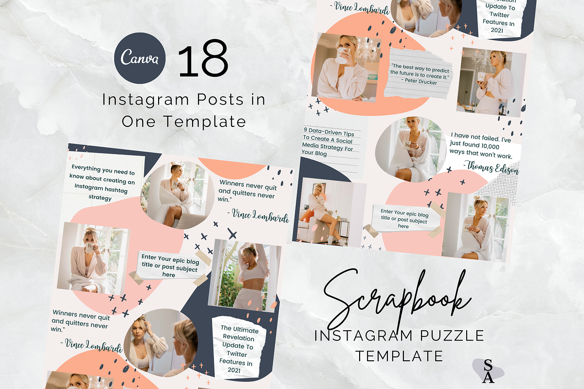 Scrapbook Instagram Puzzle Template, a Social Media Template by Social Assumptions (Photo 9 of 10)
