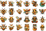 Quirky Funny Bee Clipart, an Illustration by Sublimation Artist (Thumbnail 2 of 6)