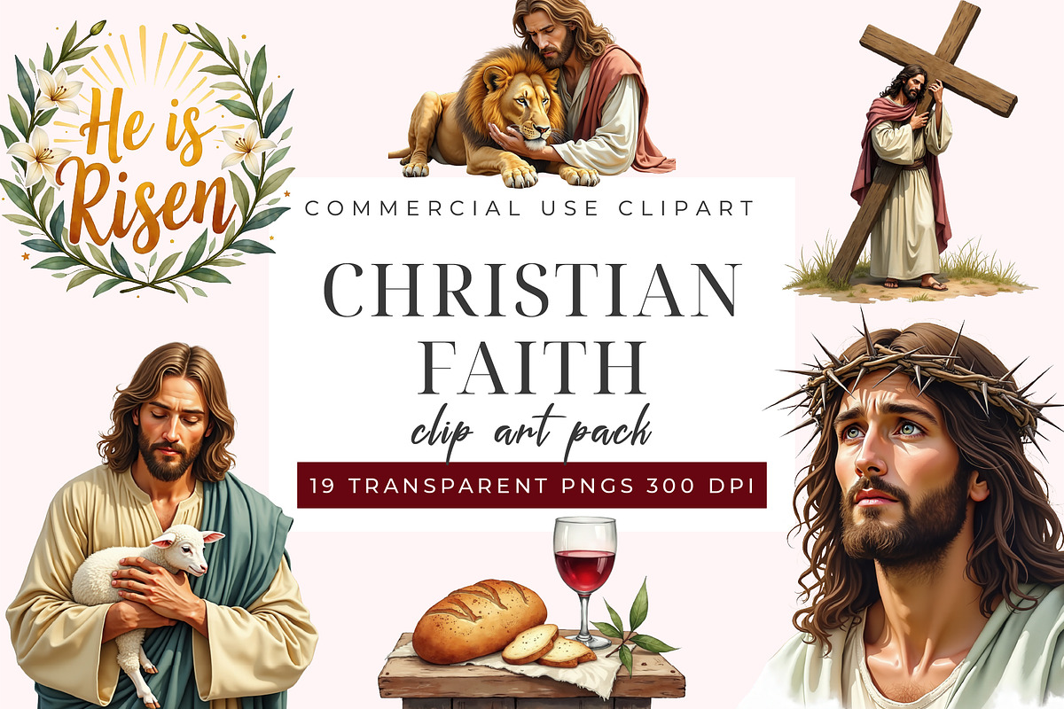 Christian Faith Clipart PNG Set, an Object Graphic by Printable Pretty Studio (Photo 1 of 5)