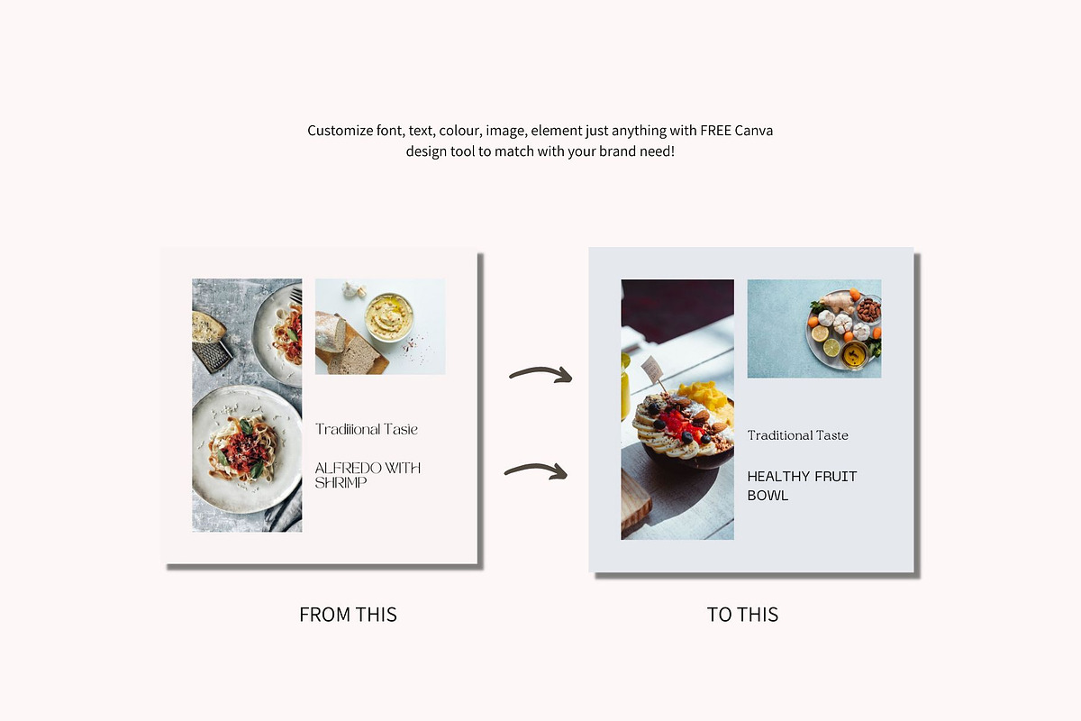 Food Instagram Templates Canva, a Social Media Template by Deepa Template Studio (Photo 9 of 12)