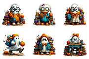 Halloween ghost student Clipart, a Seasonal Illustration by CreationArt (Thumbnail 7 of 7)