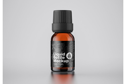Amber Glass Bottle Mockup, a Packaging Mockup by OneVectorStock
