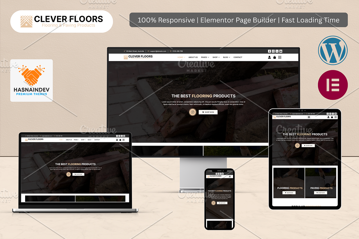Flooring & Paving Products Elementor, a WordPress Template by HasnainDEV (Photo 1 of 5)