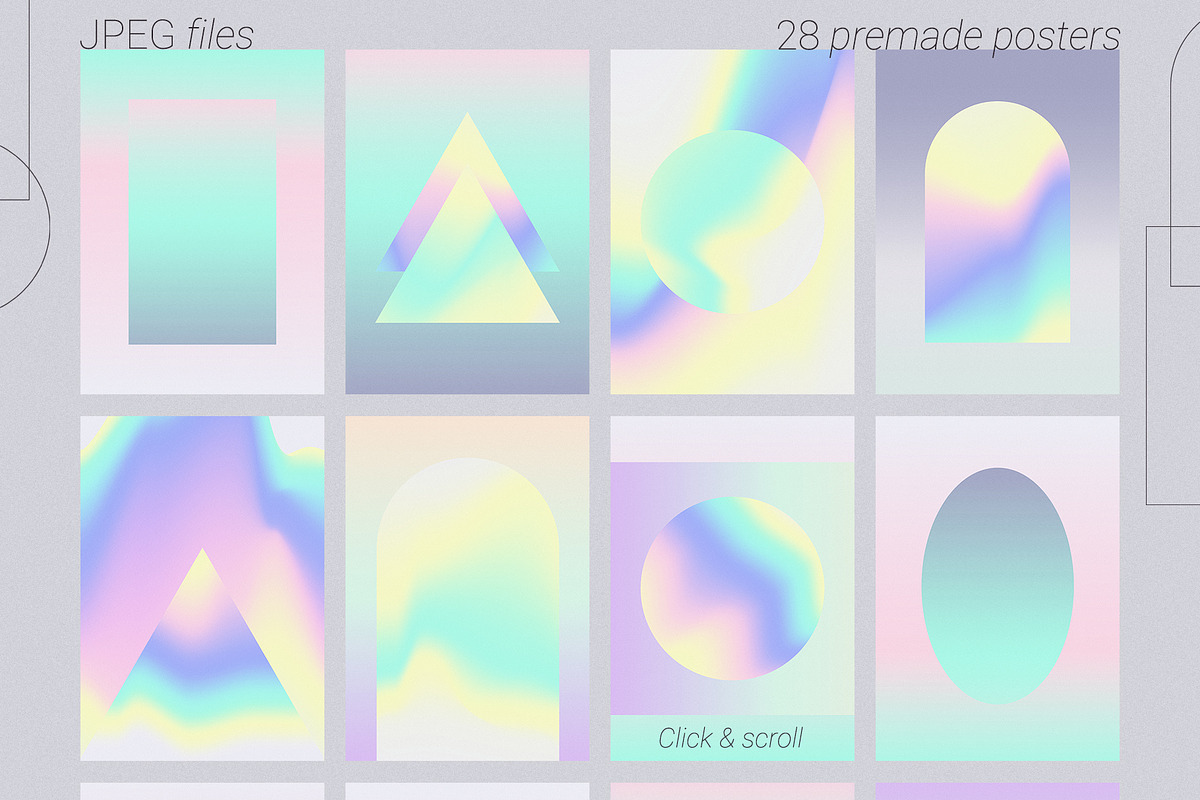 HOLOGRAPHIC Vibrant Gradient, Shapes, a Texture Graphic by Oksana Trygub (Photo 5 of 16)