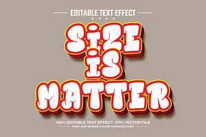 Size matter editable text effect