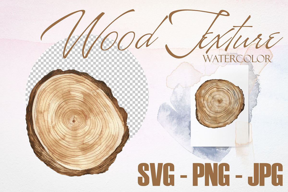 Watercolor Wood Texture Vector Set, a Pattern Graphic by Deckar_art (Photo 2 of 3)