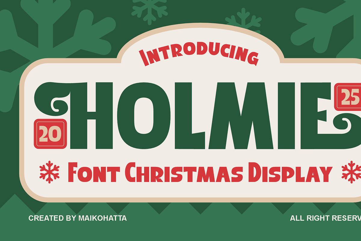 Holmie – Christmas Display Font, a Sans Serif Font by MaikoHatta (Photo 1 of 8)