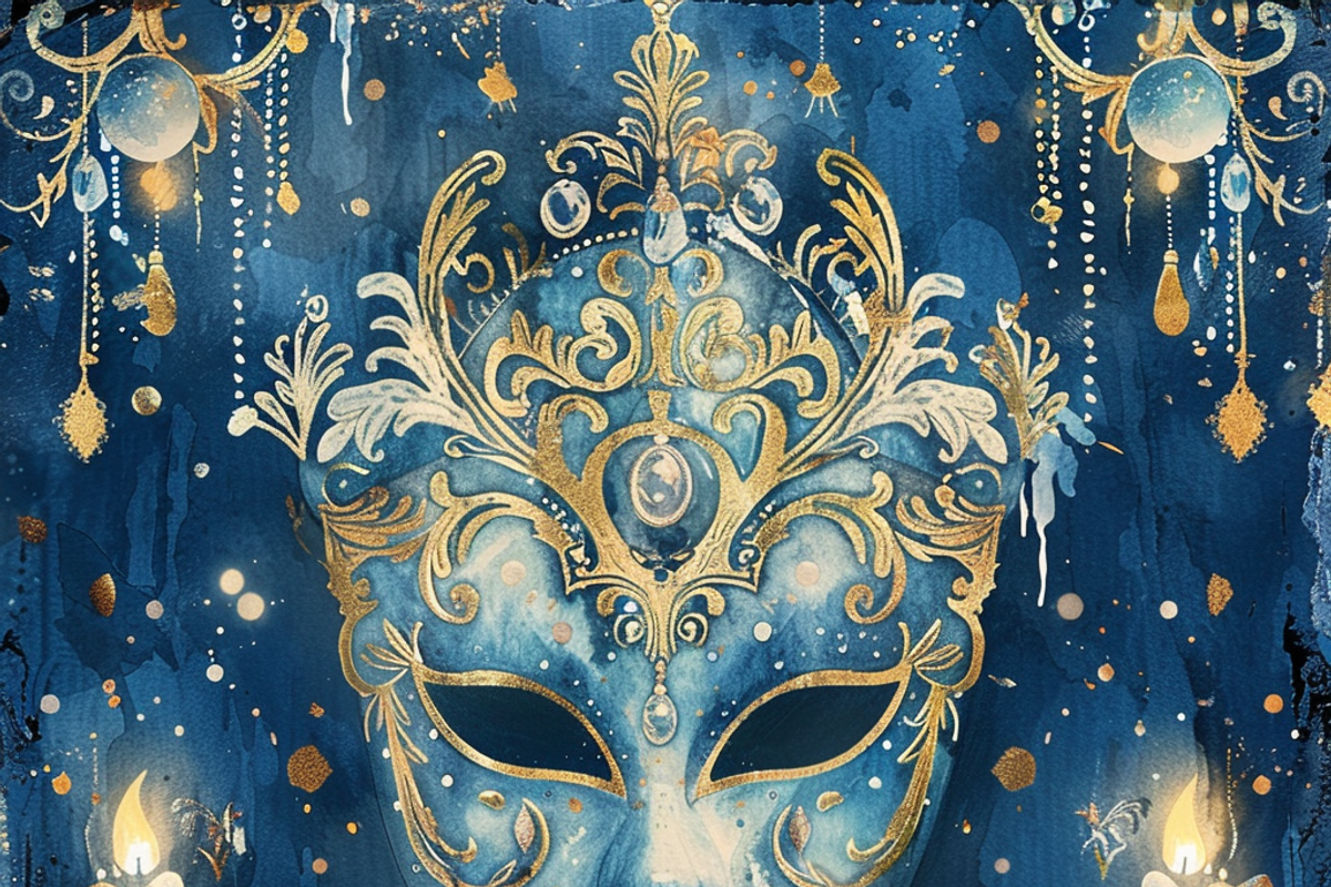 Antique New Year Masquerade, a Background Graphic by Printable Treasure (Photo 3 of 3)