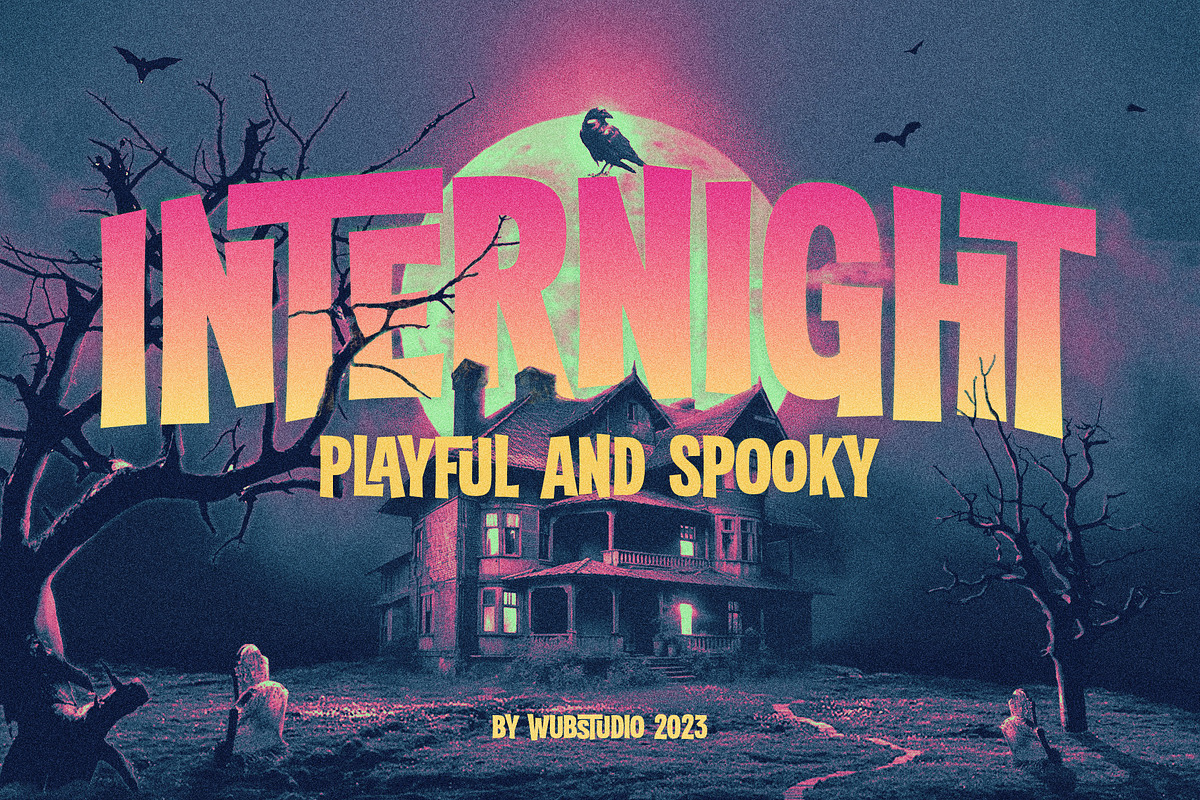 Internight Typeface - for Halloween, a Sans Serif Font by wubstudio (Photo 1 of 10)