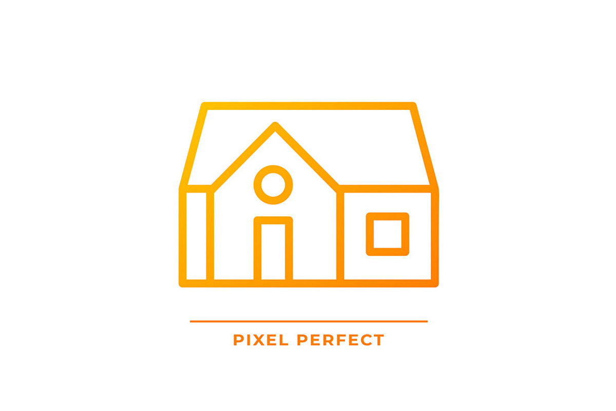 Single story house pixel perfect, an Icon by IMG Visuals
