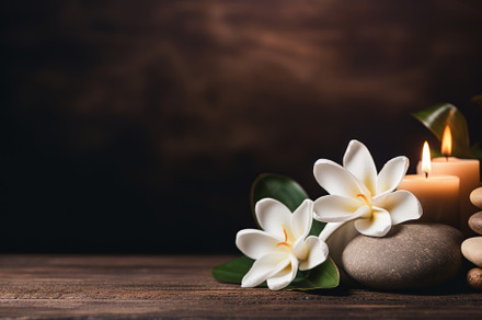 Spa Ambiance with Candle and Orchids, an Abstract Photo by Natalia Klenova's Shop