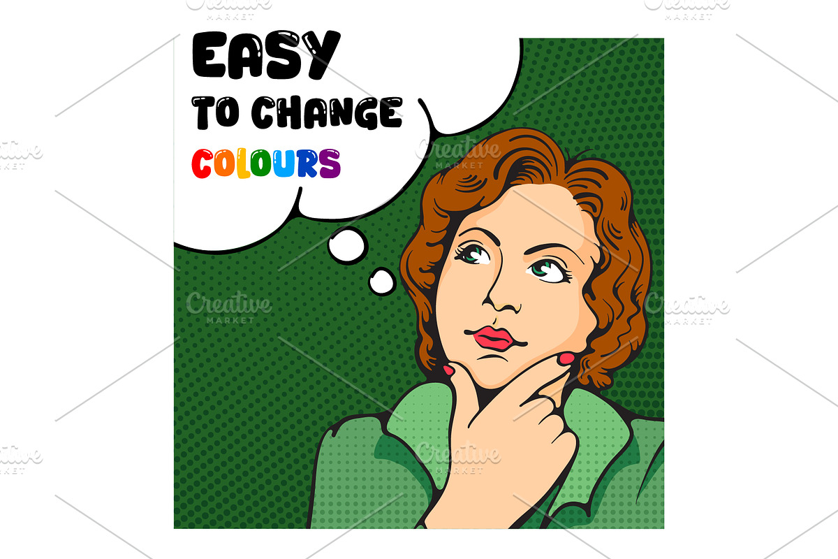 Thinking Woman Concept, a Person Illustration by Vector beauty (Photo 3 of 3)