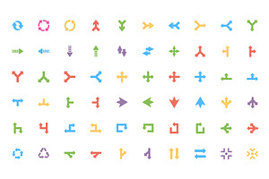 400 Flat Arrows Vector Icons