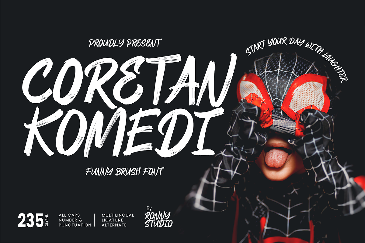 Coretan Komedi Fun Brush Comic Font, a Handwritten Font by Ronny Studio (Photo 1 of 9)
