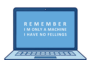 Laptop with text phrase on screen isolated illustration, a Technology Illustration by DanFLCreativo