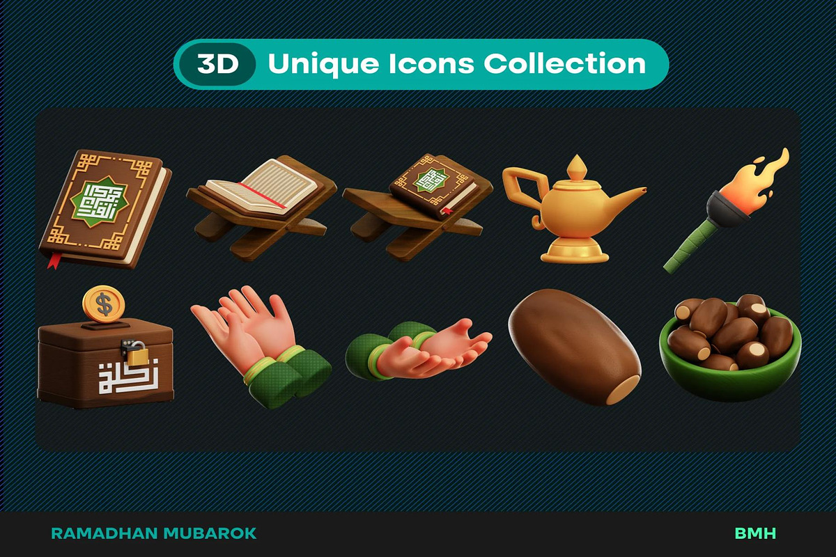 Ramadhan 3D Icons Illustration, an Illustration by Lumina_ui_ux202 (Photo 5 of 8)
