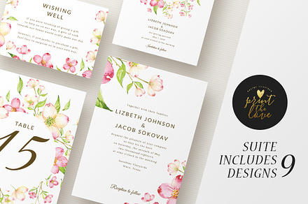 Wedding Invitation Suite - Lizbeth, an Invitation Template by Print The Love Boutique