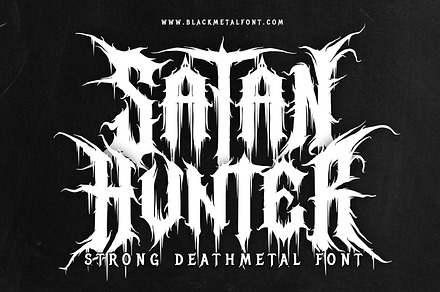 Satan Hunter - Strong Death Metal, a Blackletter Font by Blackmetalfont