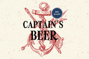 Vintage Font, Captain SVG, Maritim