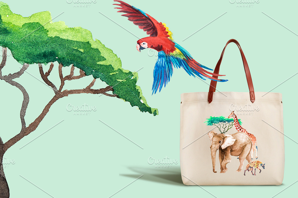 Watercolor AFRICA, an Animal Illustration by lilisavelieva (Photo 5 of 6)