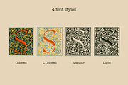 Illuminated medieval drop capitals, a Blackletter Font by kaer_shop (Thumbnail 3 of 12)