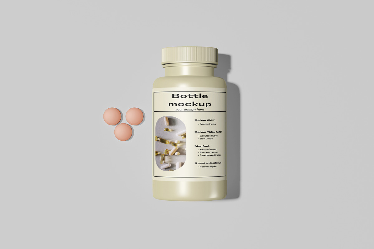Supplement Bottle Packaging Mockup, a Cups & Container Mockup by swsi-studio (Photo 2 of 6)