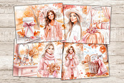 Pink Autumn Junk Journal Pages, a Seasonal Illustration by GlamArtZhanna (Thumbnail 4 of 10)