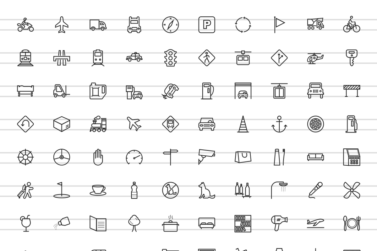 460 City Life Line Icons, an Outline Icon by IconBunny (Photo 2 of 6)