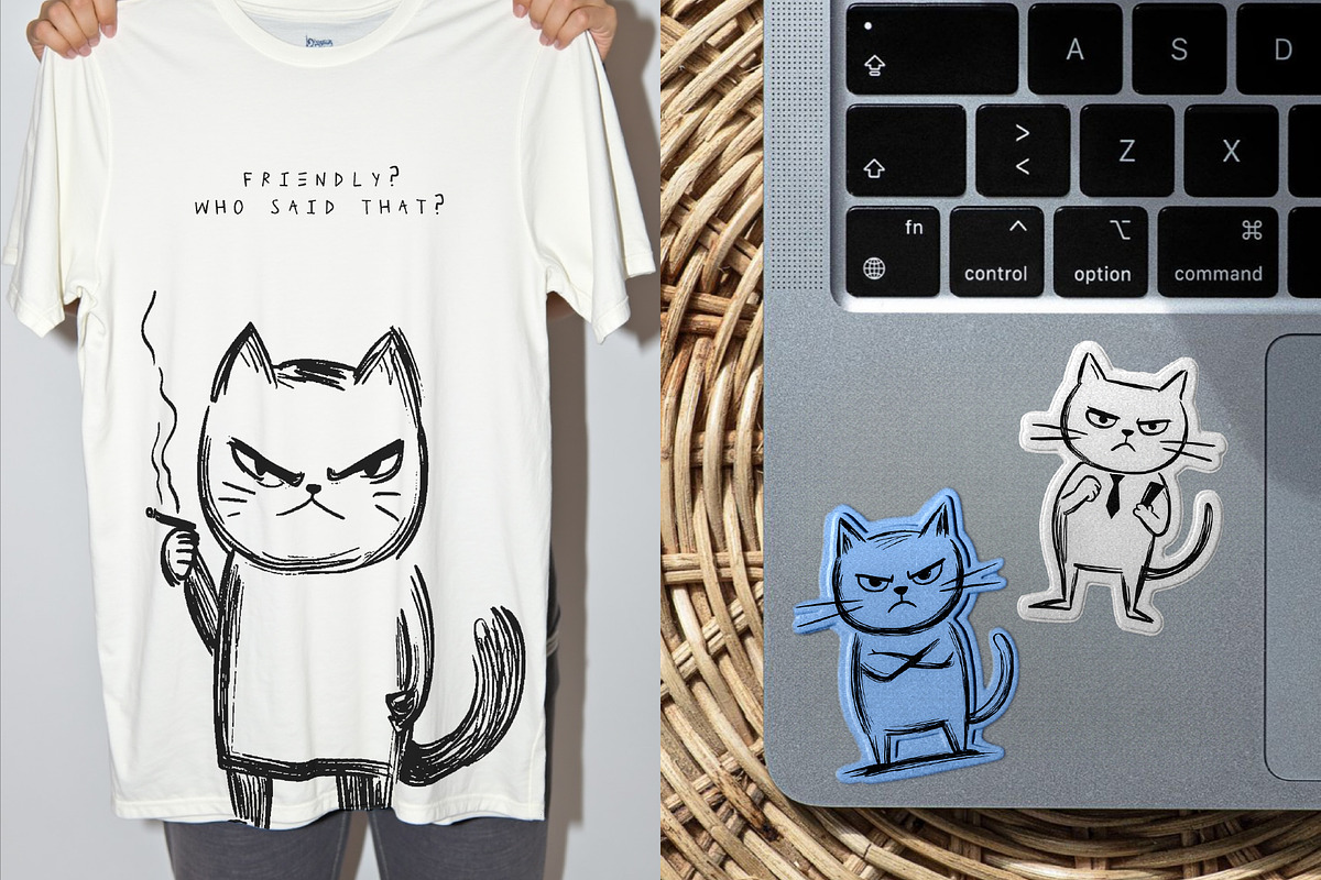 Angry Cats – Hand-Drawn Set, an Illustration by The Layered Art (Photo 6 of 6)