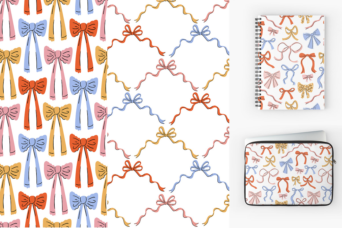 Preppy bow pattern collection 02, a Pattern Graphic by Alenkakarabanova (Photo 2 of 4)