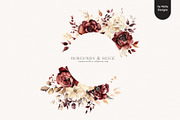 Burgundy & Beige Flowers, a Decorative Illustration by PeDe Designs (Thumbnail 2 of 8)
