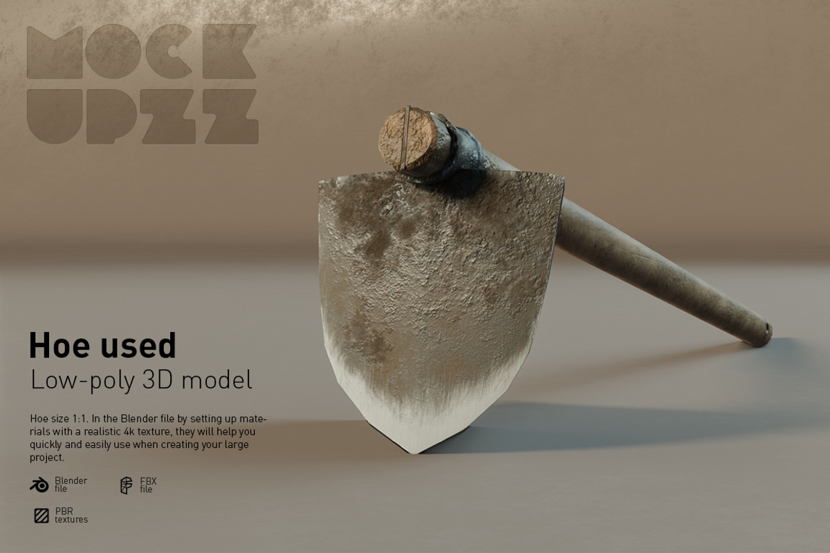 Hoe used, an Object 3D Model by mockupzz (Photo 1 of 7)