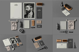 Barber Shop Branding Mock-up, a Product Mockup by zippypixelstudio