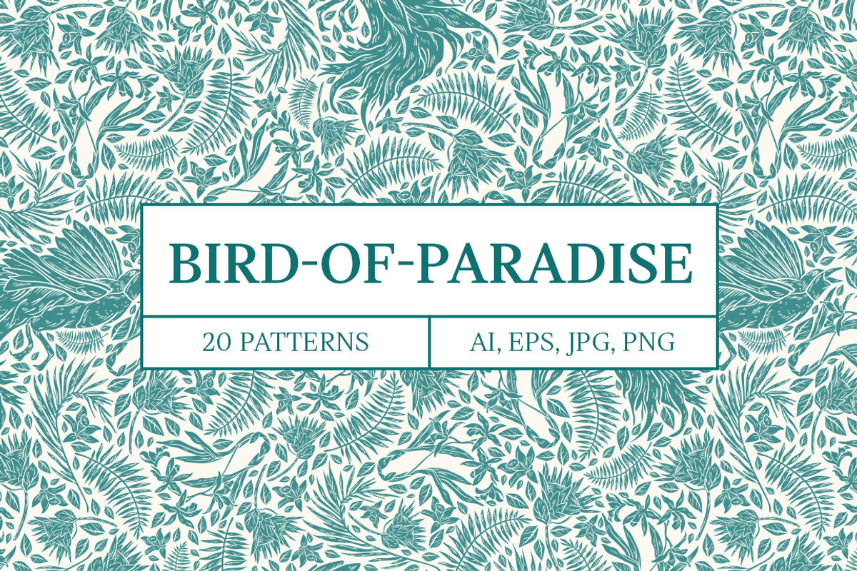 Bird-of-Paradise patterns, a Pattern Graphic by Piñata (Photo 1 of 13)