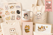 Kawai cat clipart bundle, an Object Illustration by HeavensStar (Thumbnail 3 of 9)
