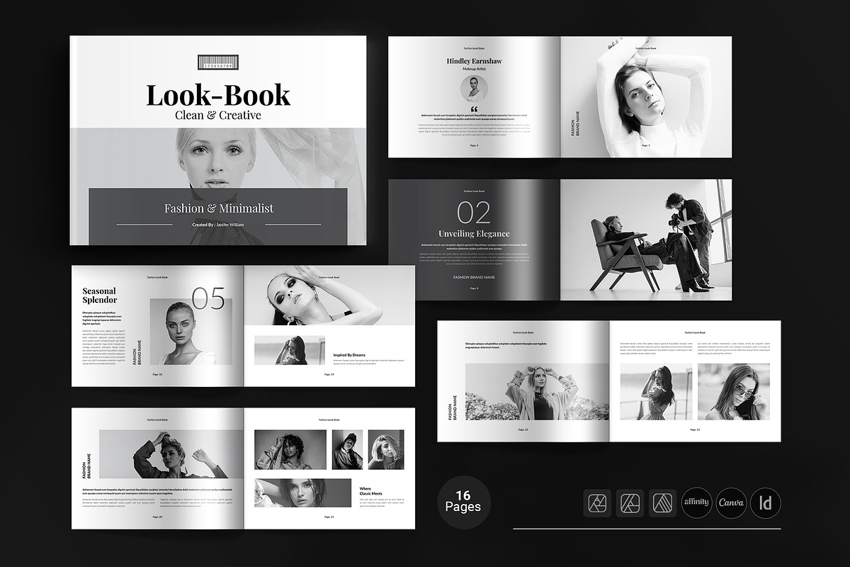 Fashion Lookbook Template Landscape, a Brochure Template by Spark_Creative (Photo 1 of 17)