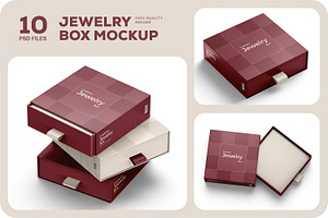 Sliding Jewelry Gift Box Mockup