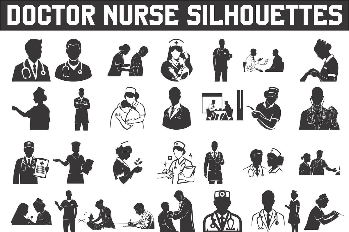 doctor and nurse silhouettes, an Illustration by Amazin_art (Photo 1 of 31)
