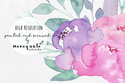 Watercolor Flowers Set Hand painted, an Illustration by MaraquelaStudio (Thumbnail 8 of 9)