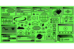 Rave y2k computer window page, a Decorative Illustration by Vector Tradition