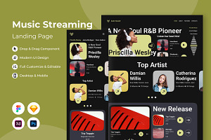 Astro Sound - Music Streaming Landin, a Landing Page Template by twinstd