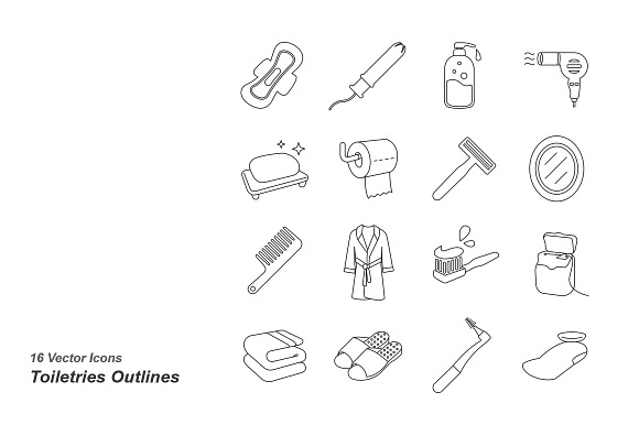 Toiletries Outlines