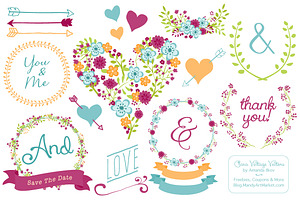 Bohemian Floral Heart & Banners, an Illustration by Amanda Ilkov